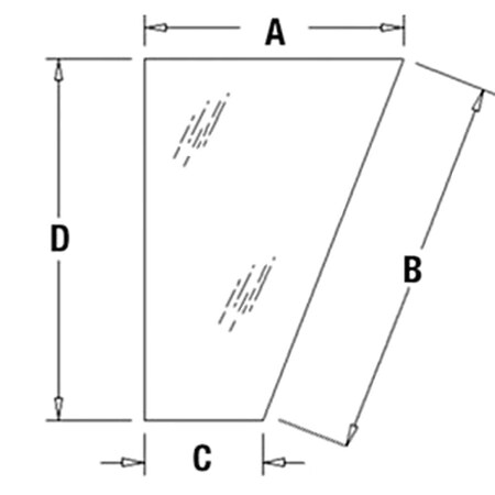 Aftermarket Left Hand Lower Knee Glass Fits CaseInternational Harvester Models A-107234A1-AI